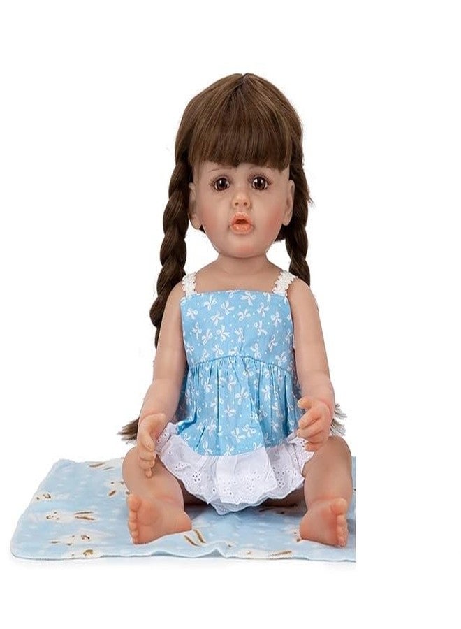 JRS TRADERS Reborn Baby Dolls,Reborn Doll Kit Lifelike Baby Doll Silicone Limbs&Head Silicone Vinyl Baby Toy for Christmas for Birthday(Brown Eyed Doll) - Image 1